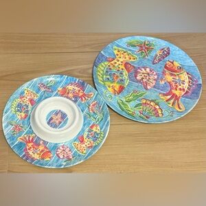 Cook’s Club Colorful Melamine Fish Design Serving Tray Set
